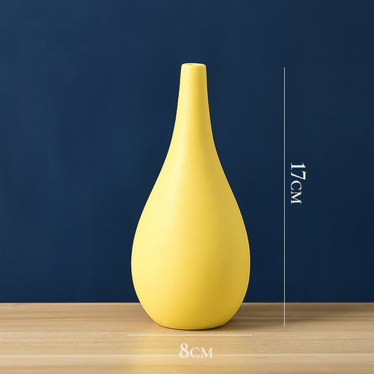 Nordic Morandi Color Ceramic Small Vase Flower Decoration Living Room Dining Cafe Decoration Vase Decoration