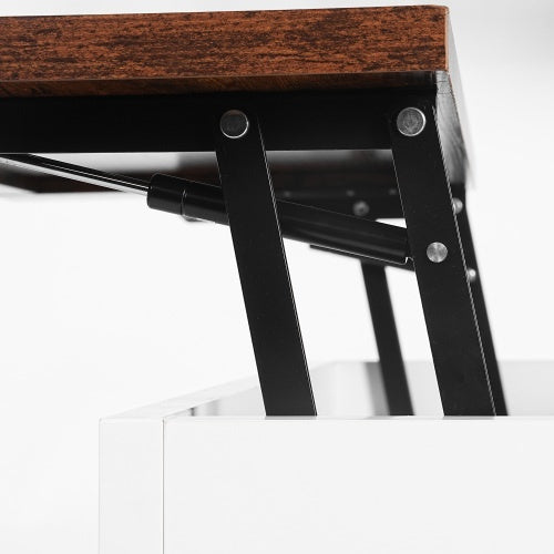 Coffee Table, Multi-functional Lifting Dining Table Coffee Table, Living Room Home Table, Modern Coffee Table 80CM, Vintage White