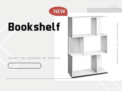 White Three-layer Simple Household Bookshelf
