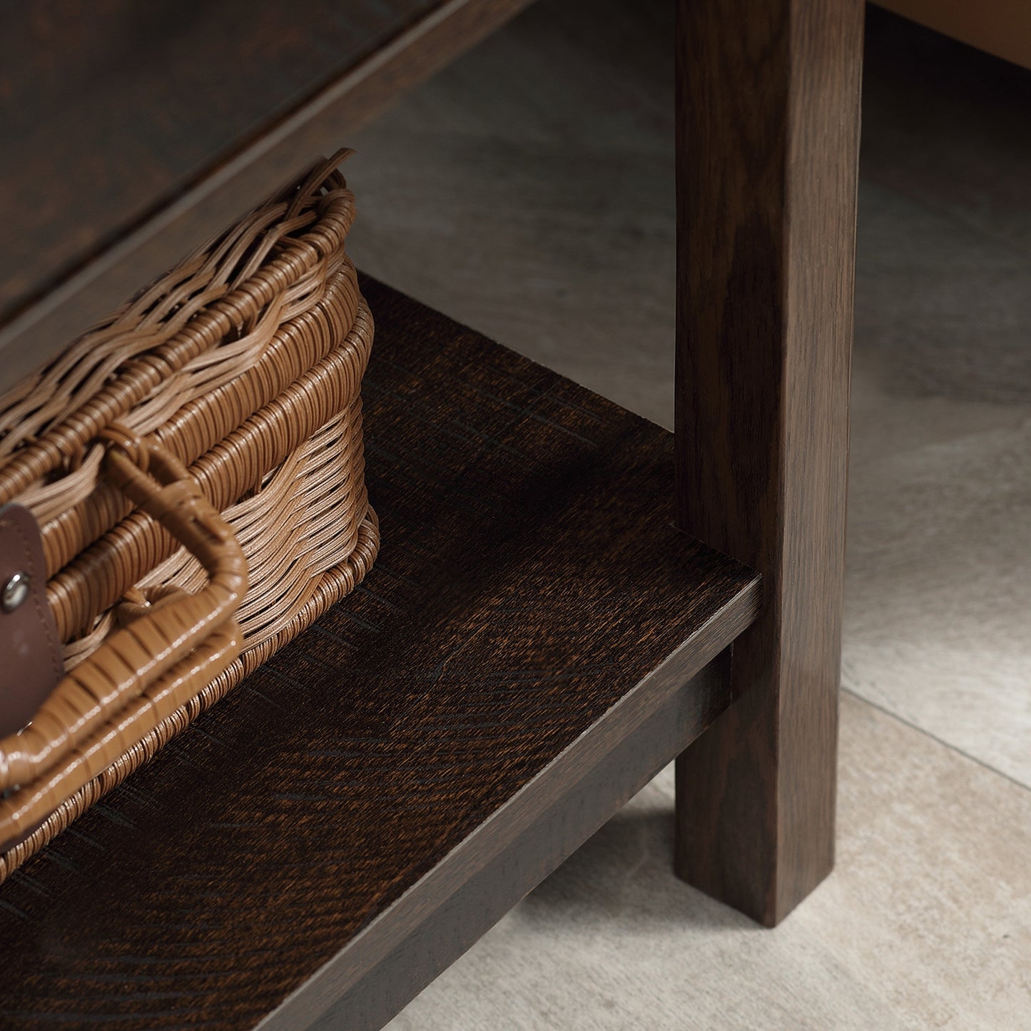 Dark Brown Nightstand With Drawer And Shelves Compact Design For Small Spaces Bedroom Furniture