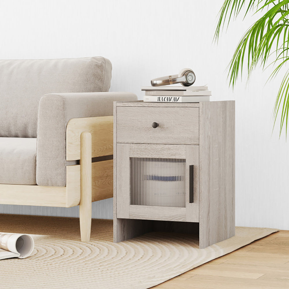 Nightstand With Drawer And Cabinet