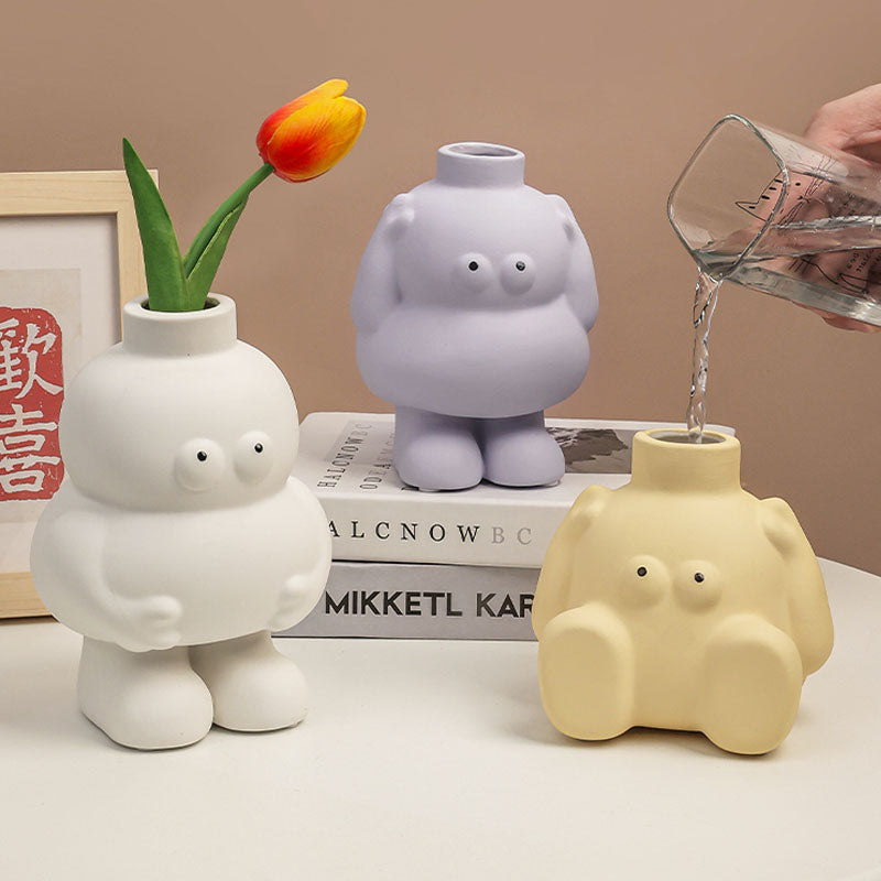 Nordic Ins Abstract Human Shape Ceramic Vase Living Room Bedroom Desktop Flower Arrangement Art Vase Home Decoration Accessories